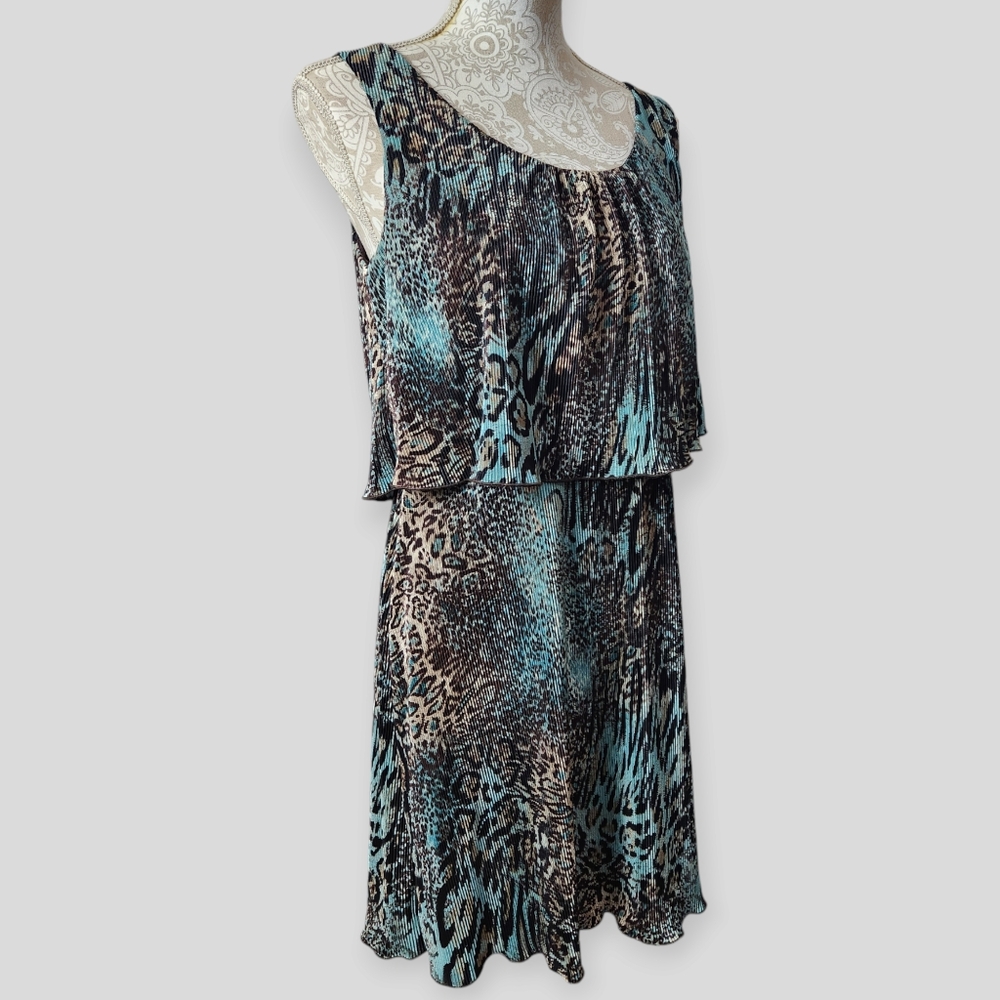 Connected Apparel Leopard Print Sleeveless Dress size 10